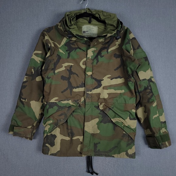 Equa Industries USGI Jacket Men Small Camo Nylon Military Parka Cold Weather 90s